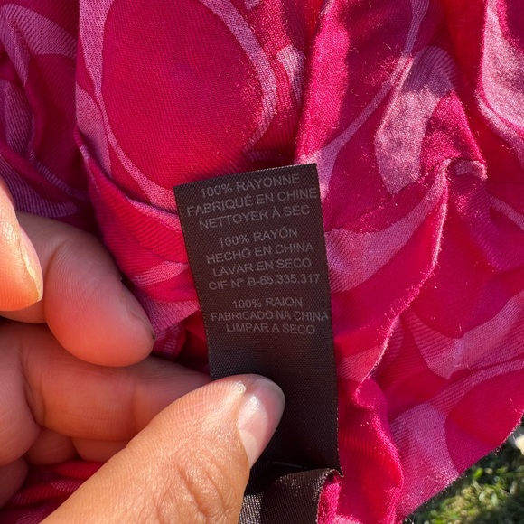 Coach Fuchsia Signature Pattern Scarf - Picture 7 of 11